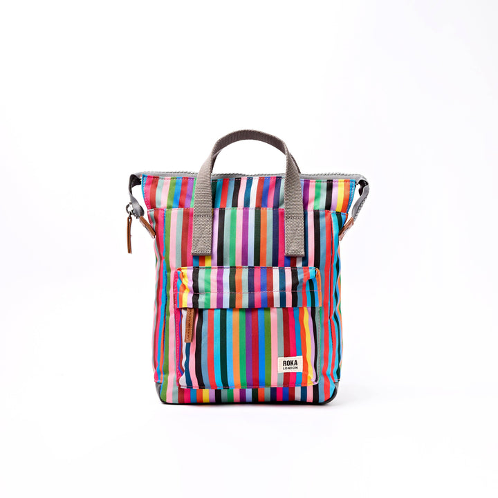 Bantry Backpack in Multi Stripe Canvas: Small