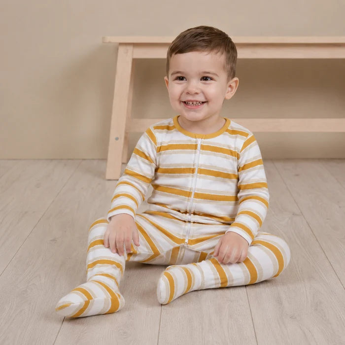 Baby boys striped sleep suit,yellow