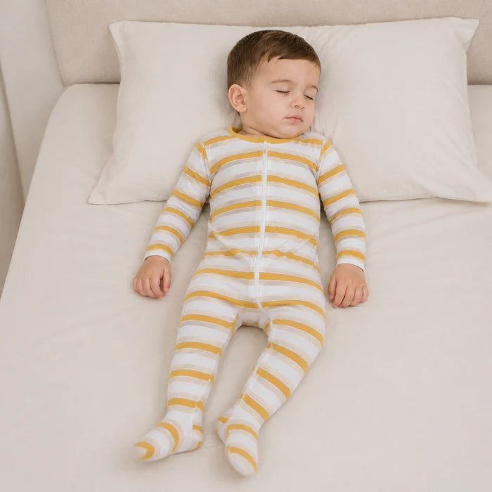 Baby boys striped sleep suit,yellow