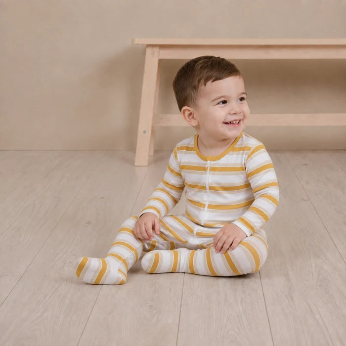 Baby boys striped sleep suit,yellow