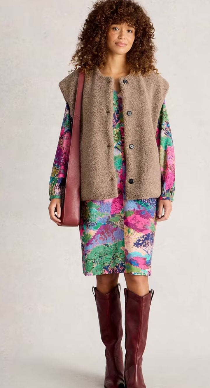 BORG GILET DARK NATURAL