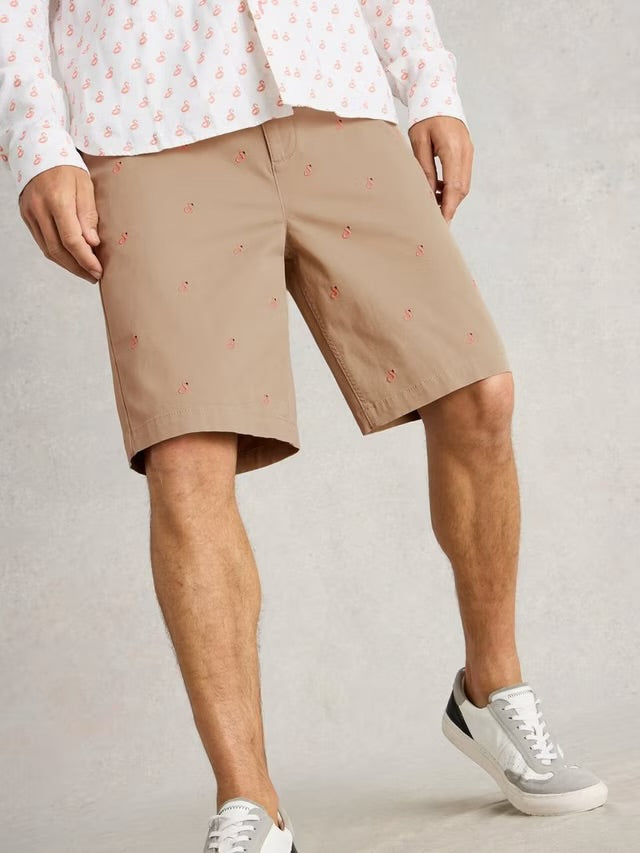 NATURAL PRINT FLAMINGO SHORT