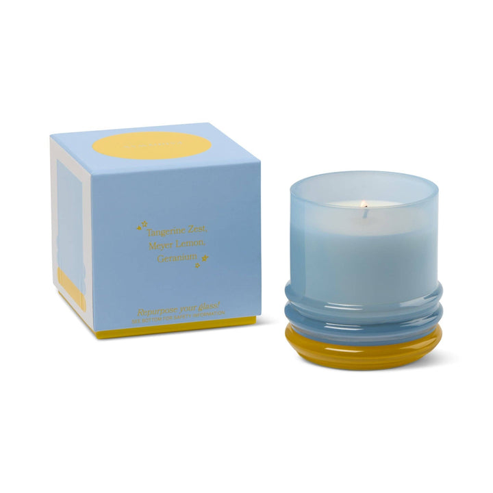 Paddywax Stack Glass Candle Blue - Zesty Lemon