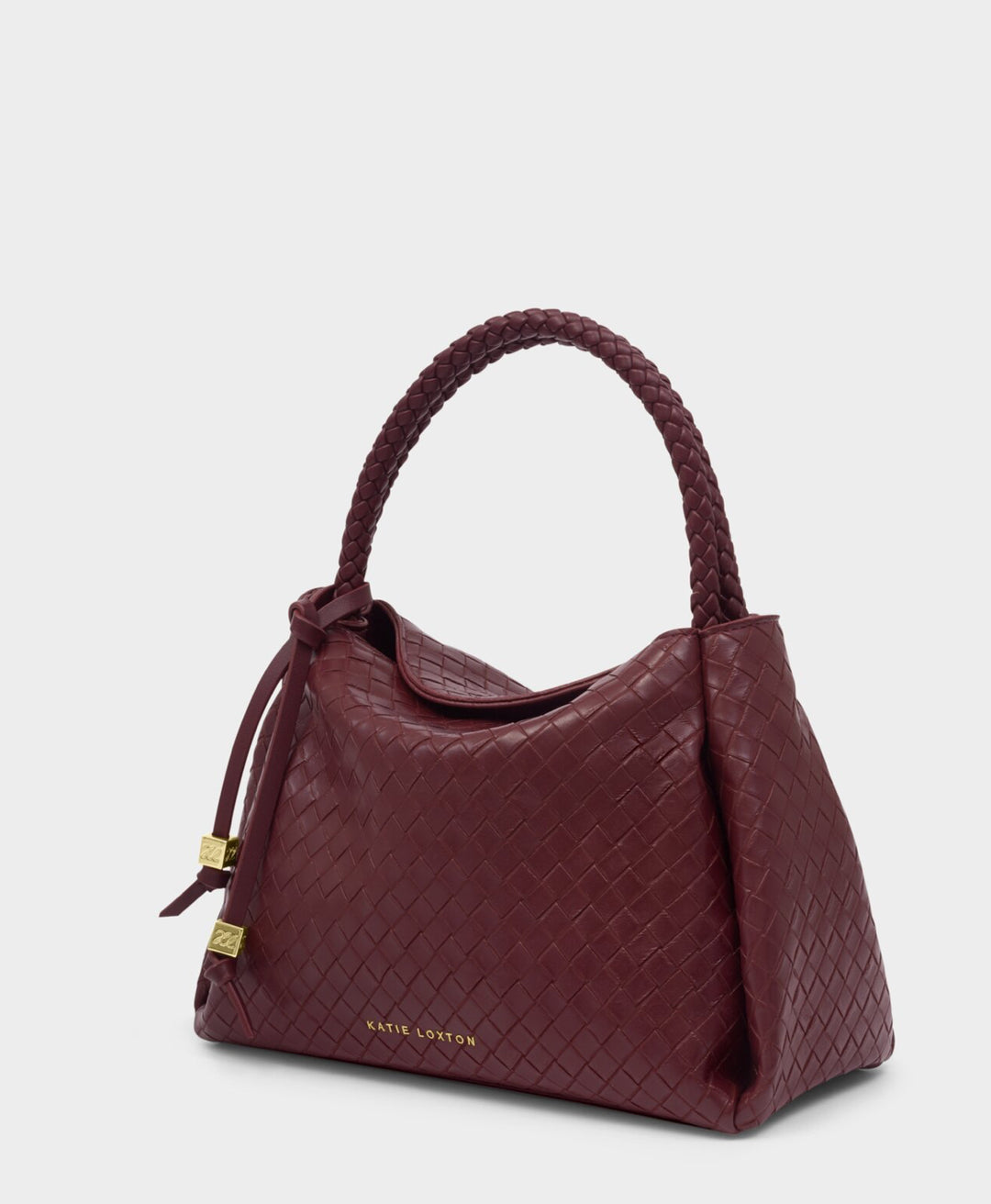 NOVA WOVEN TEXTURE TOP HANDLE BAG CHERRY