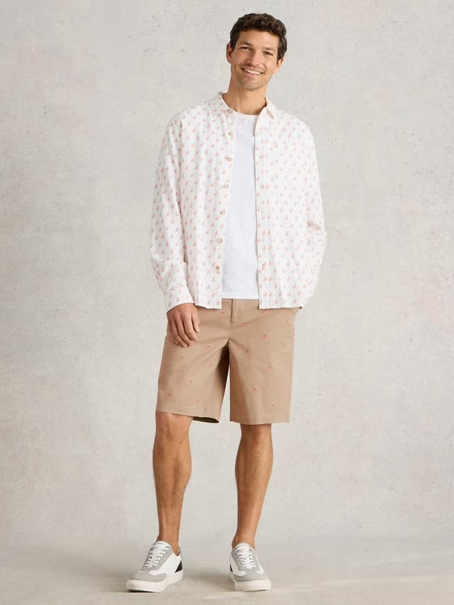 NATURAL PRINT FLAMINGO SHORT