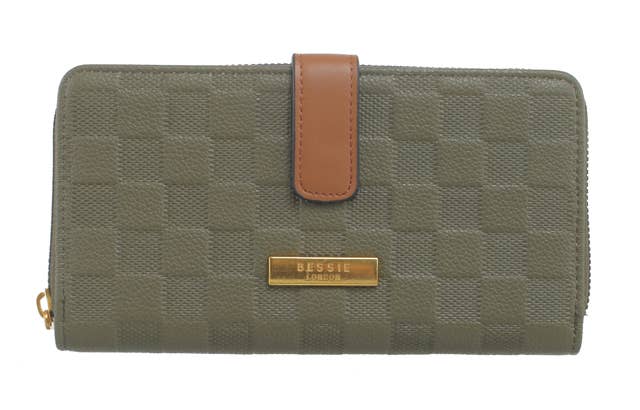 CHECKERBOARD WALLET: KHAKI