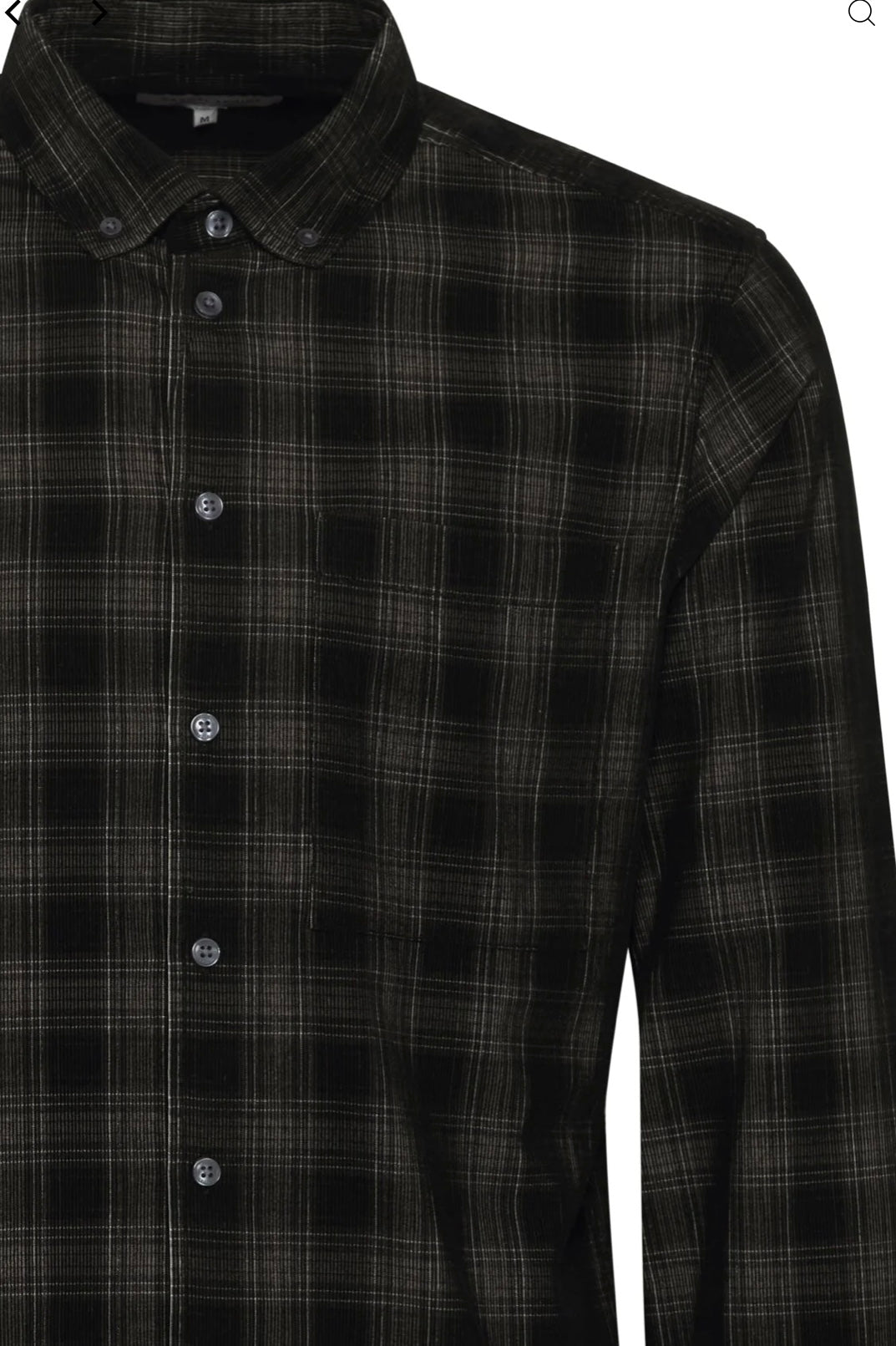 ANTON LS BD CHECKED CORDUROY BLACK