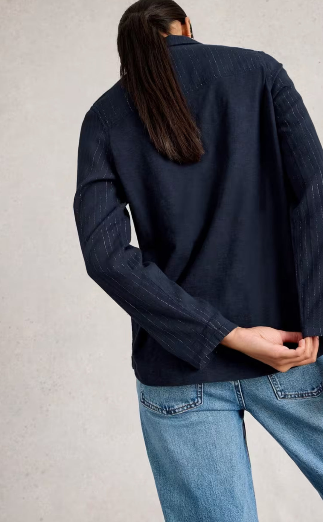 ANNIE SPARKLE MIX SHIRT DARK NAVY