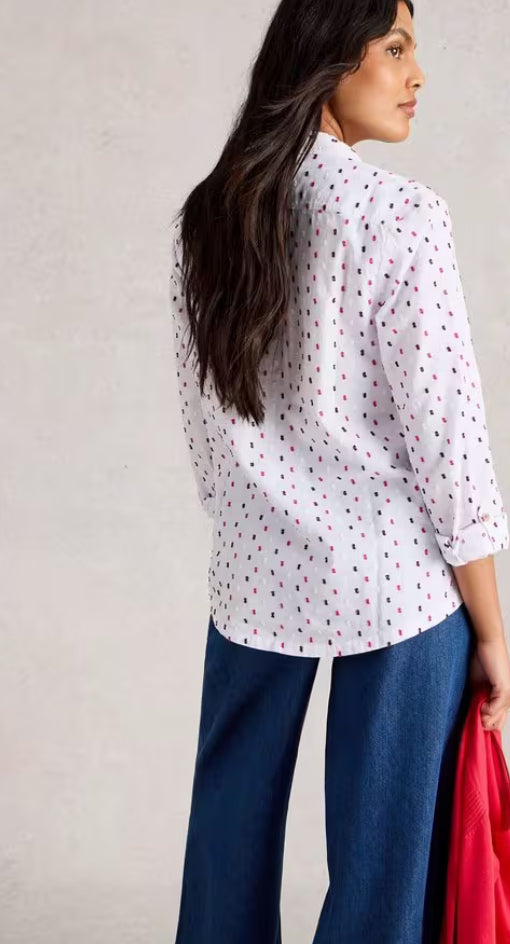 SOPHIE ORGANIC COTTON SHIRT WHITE MLT