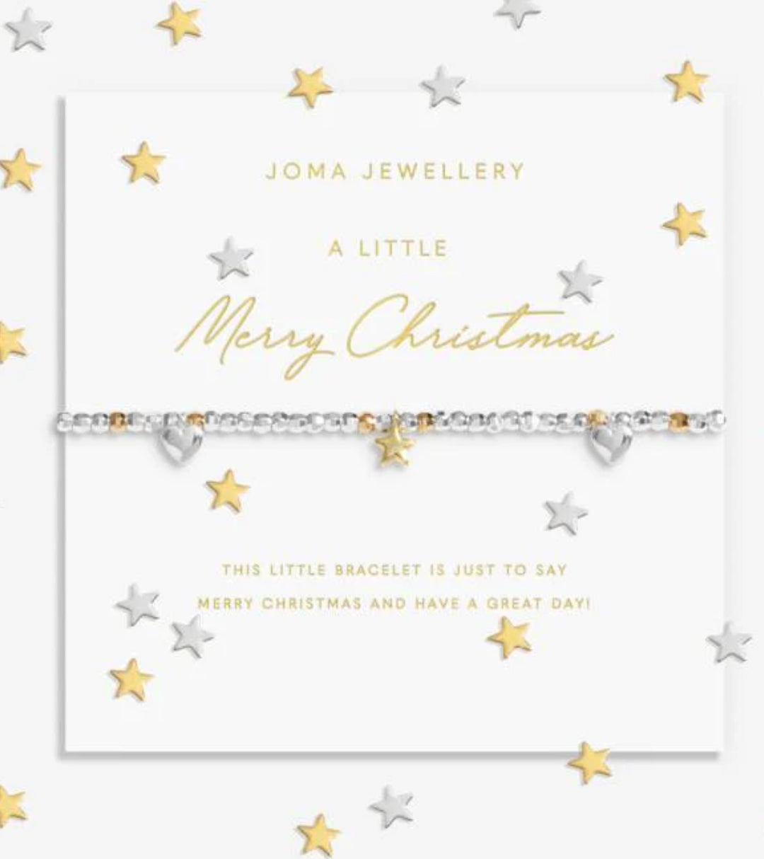 SPARKLE CONFETTI A LITTLE MERRY CHRISTMAS GOLD & SILVER PLATED BRACELET