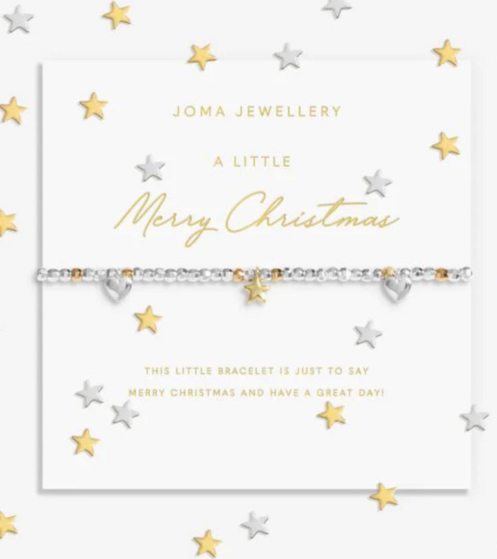 SPARKLE CONFETTI A LITTLE MERRY CHRISTMAS GOLD & SILVER PLATED BRACELET