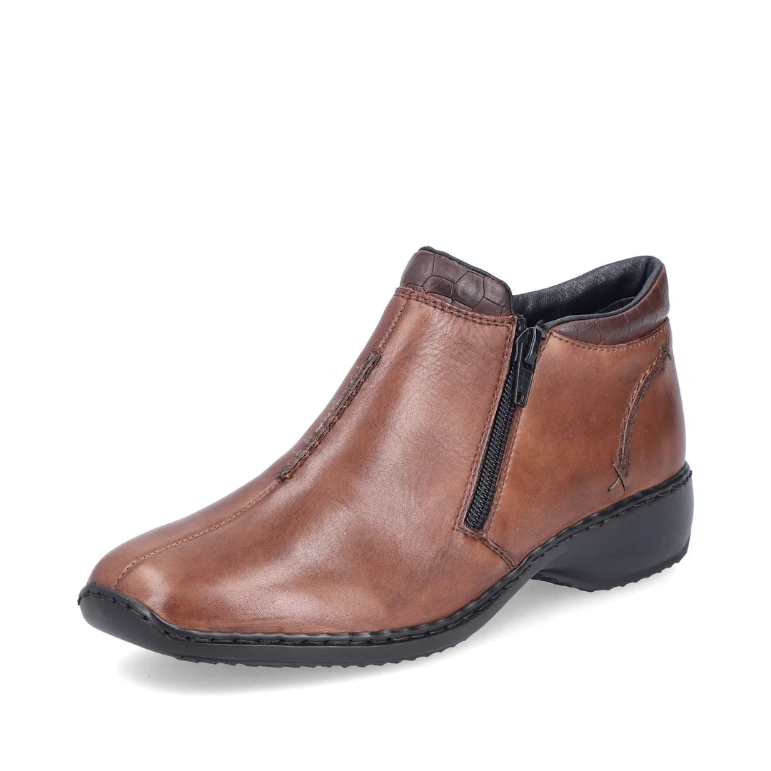 Rieker Women's Brown Leather Ankle Boots L3882-24