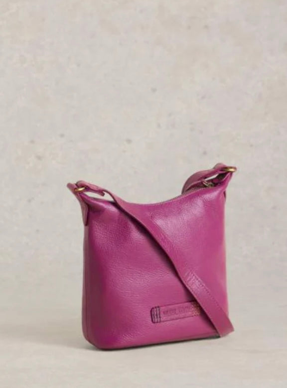 FERN LEATHER CROSSBODY BAG DARK PURPLE
