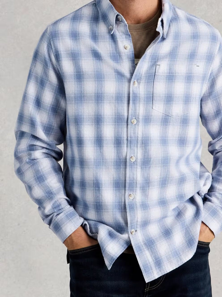 LUDLOW TWO TONE CHECK SHIRT BLUE MLT