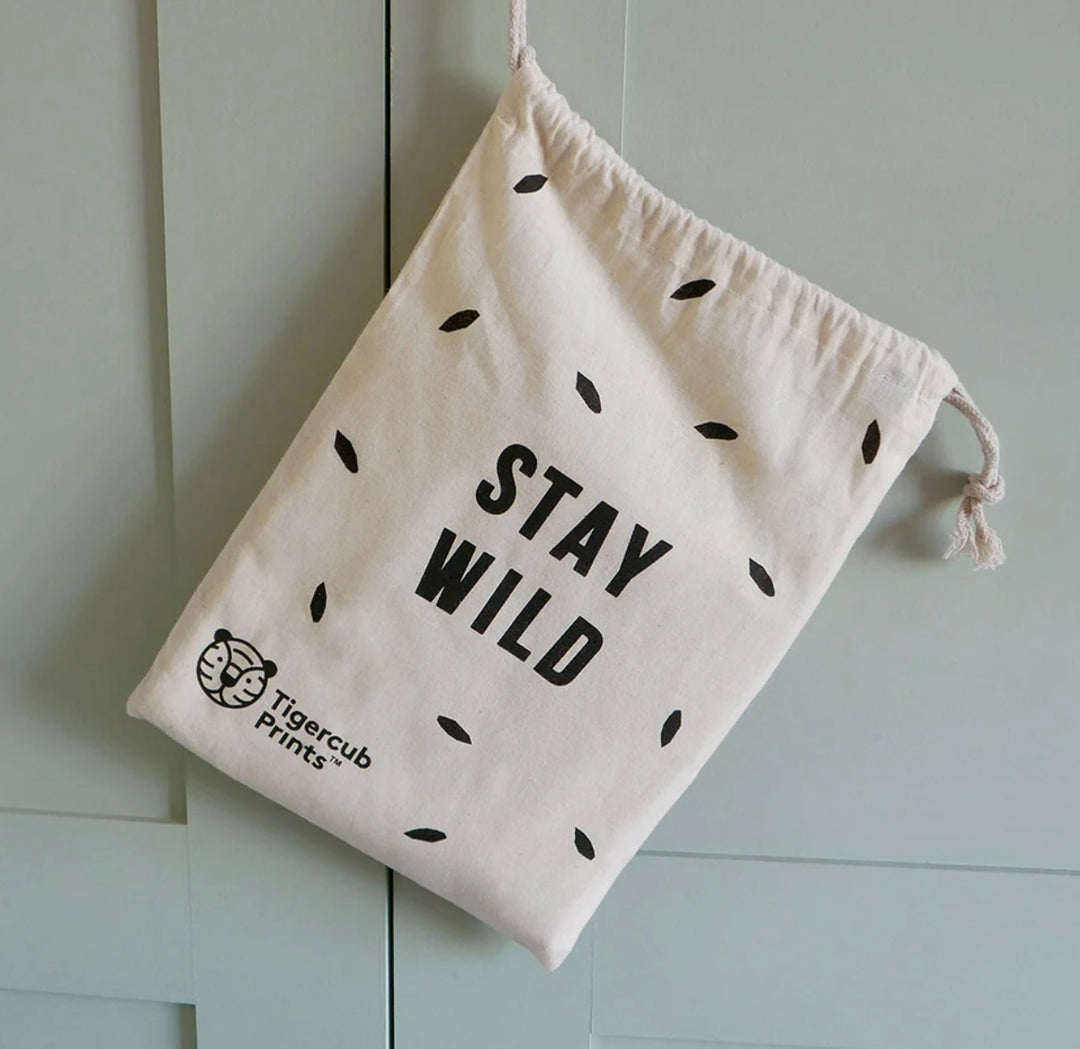 STAY WILD DRAWSTRING BAG