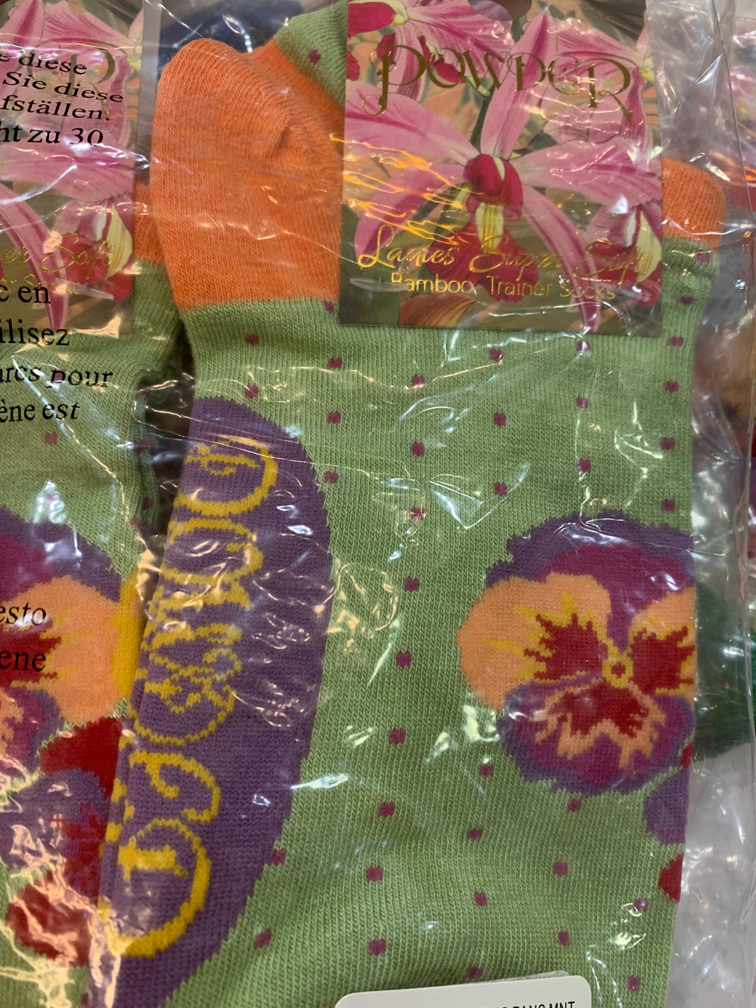 BAMBOO MIX TRAINER SOCKS- SPRING PANSIES