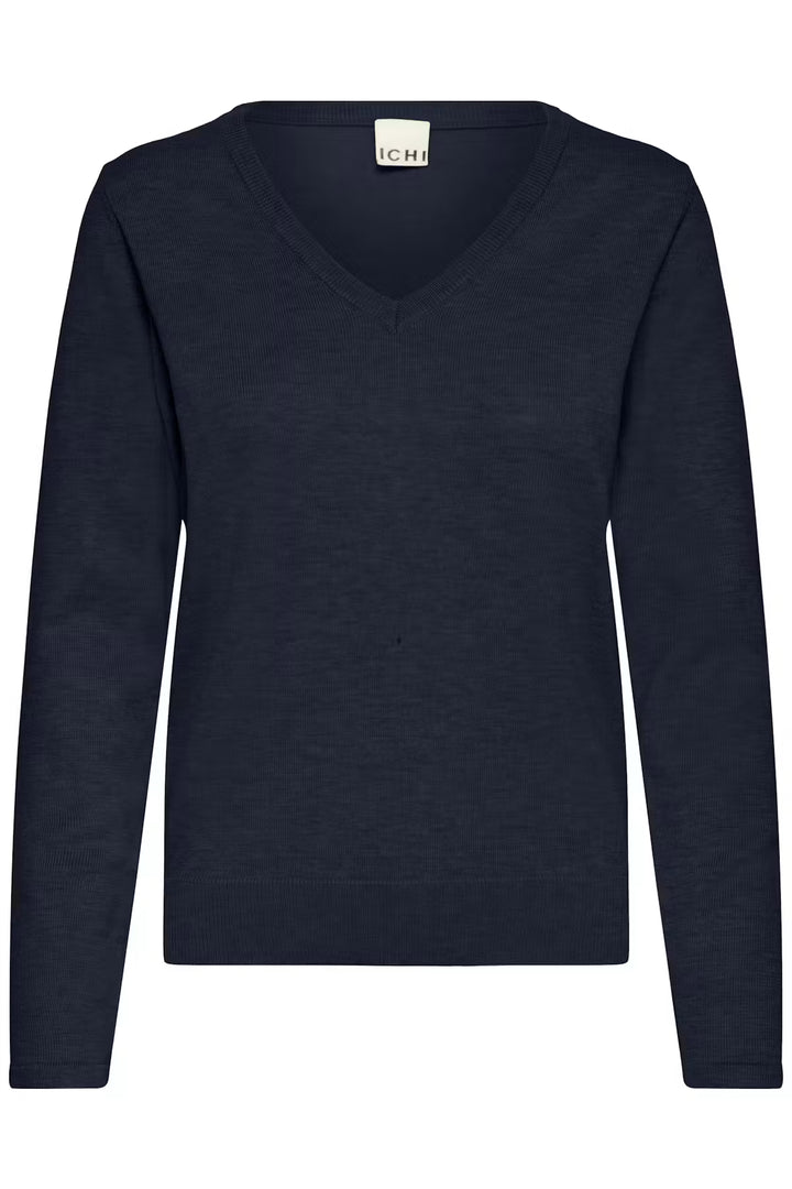 ICHI Luls V-Neck Long Sleeve Pullover