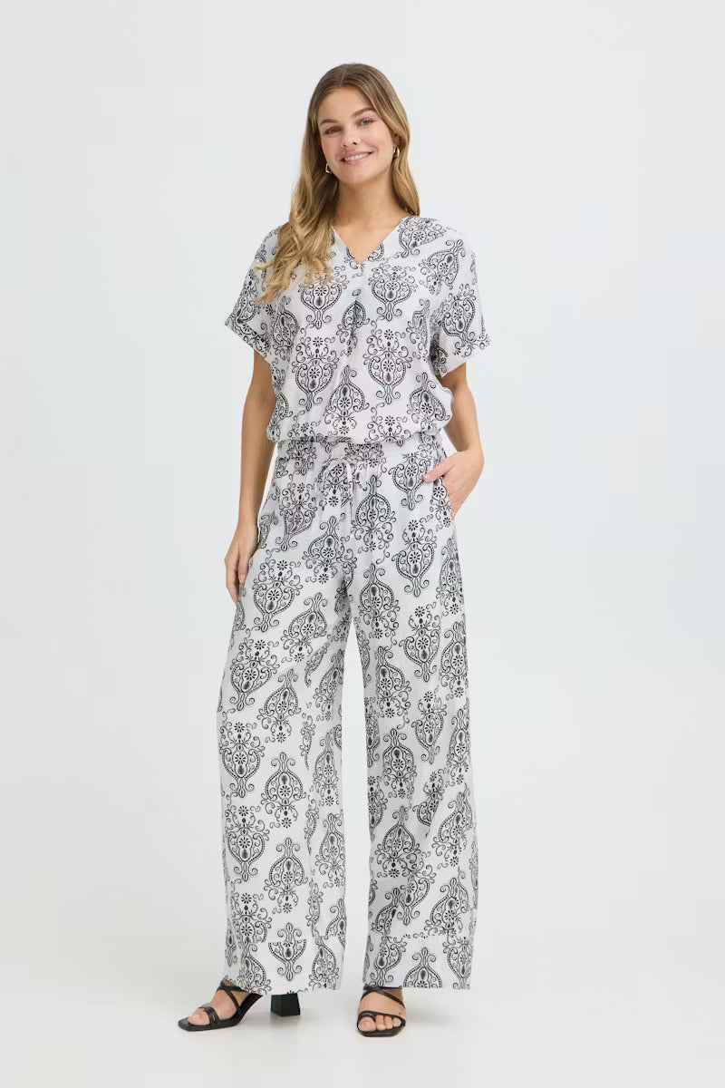 BOHO MUSE WHITE & BLACK ARIANA TROUSER