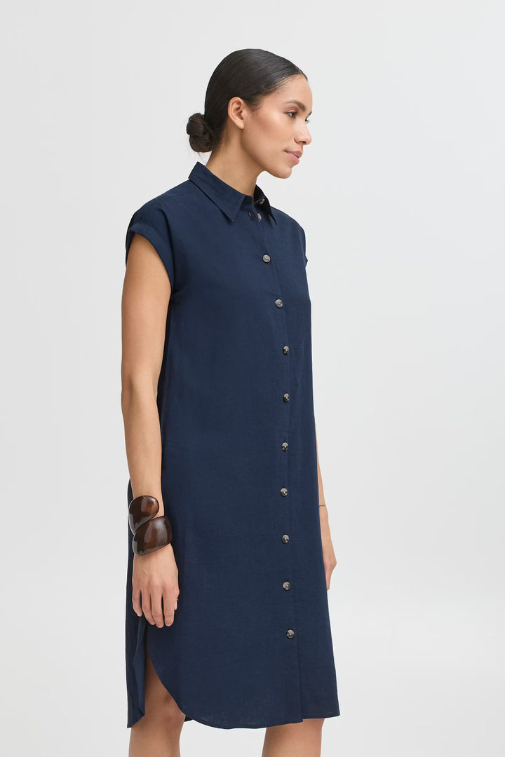 FALAKKA BUTTON DRESS - COPENHAGEN NIGHT