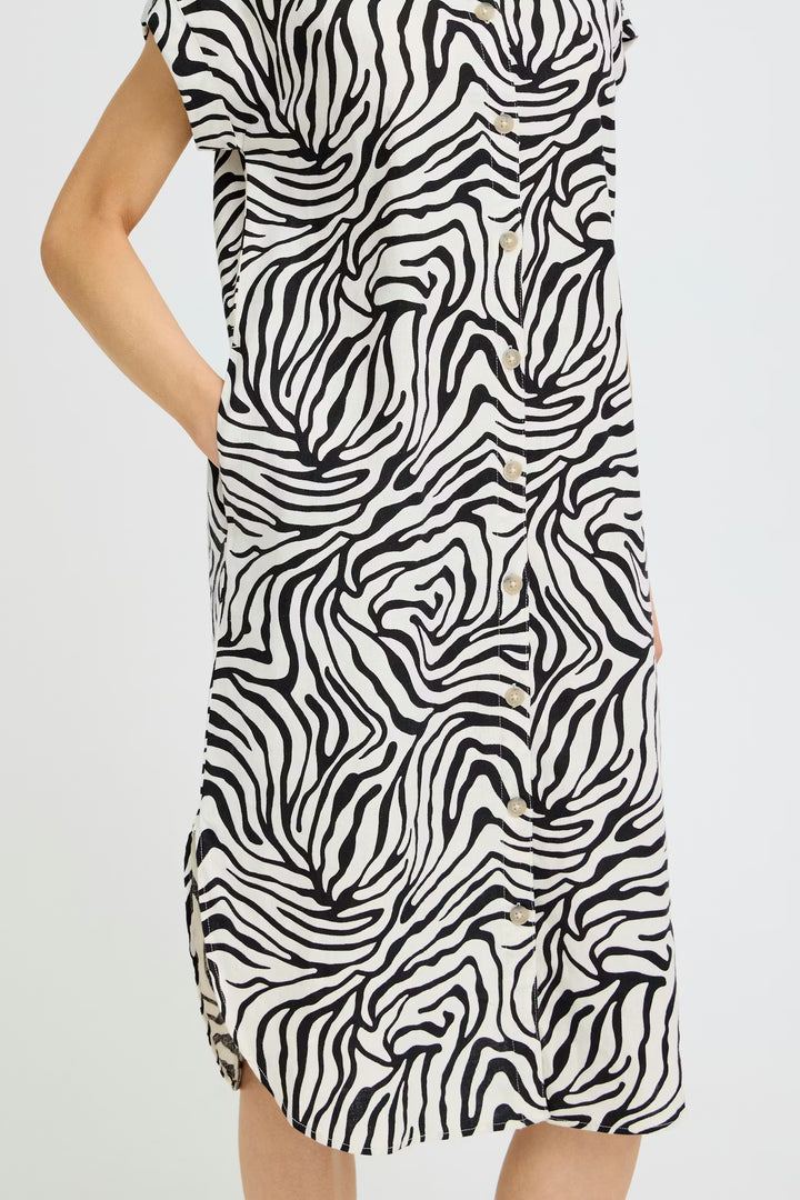 FALAKKA BUTTON DRESS - METEORITE ANIMAL