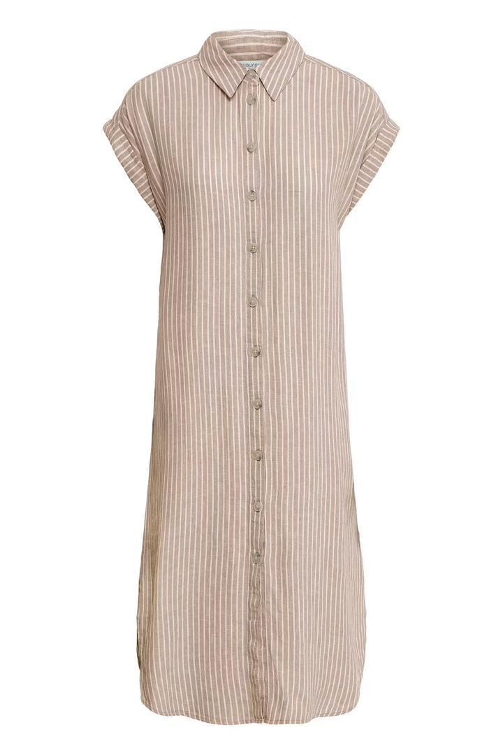 FALAKKA BUTTON DRESS - WOODSMOKE STRIPE