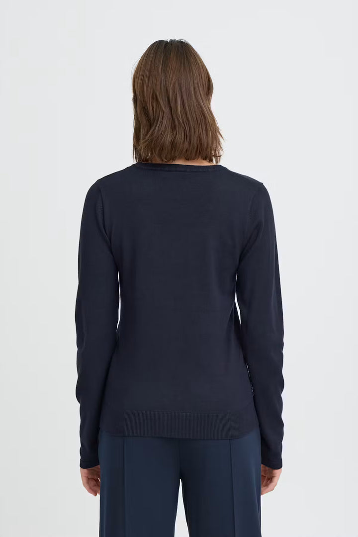 ICHI Luls V-Neck Long Sleeve Pullover