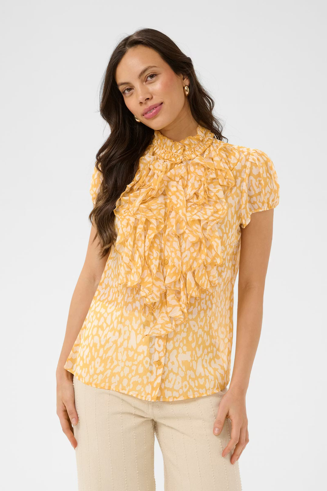 LILJA CRINKLE SHIRT APRICOT