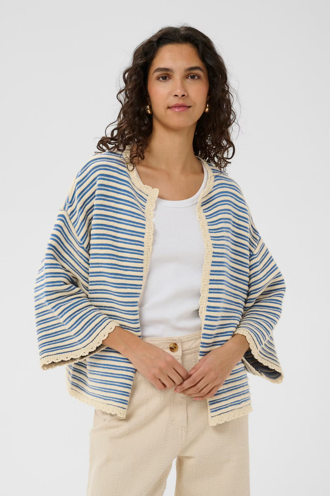 BLUE STRIPED CARDIGAN