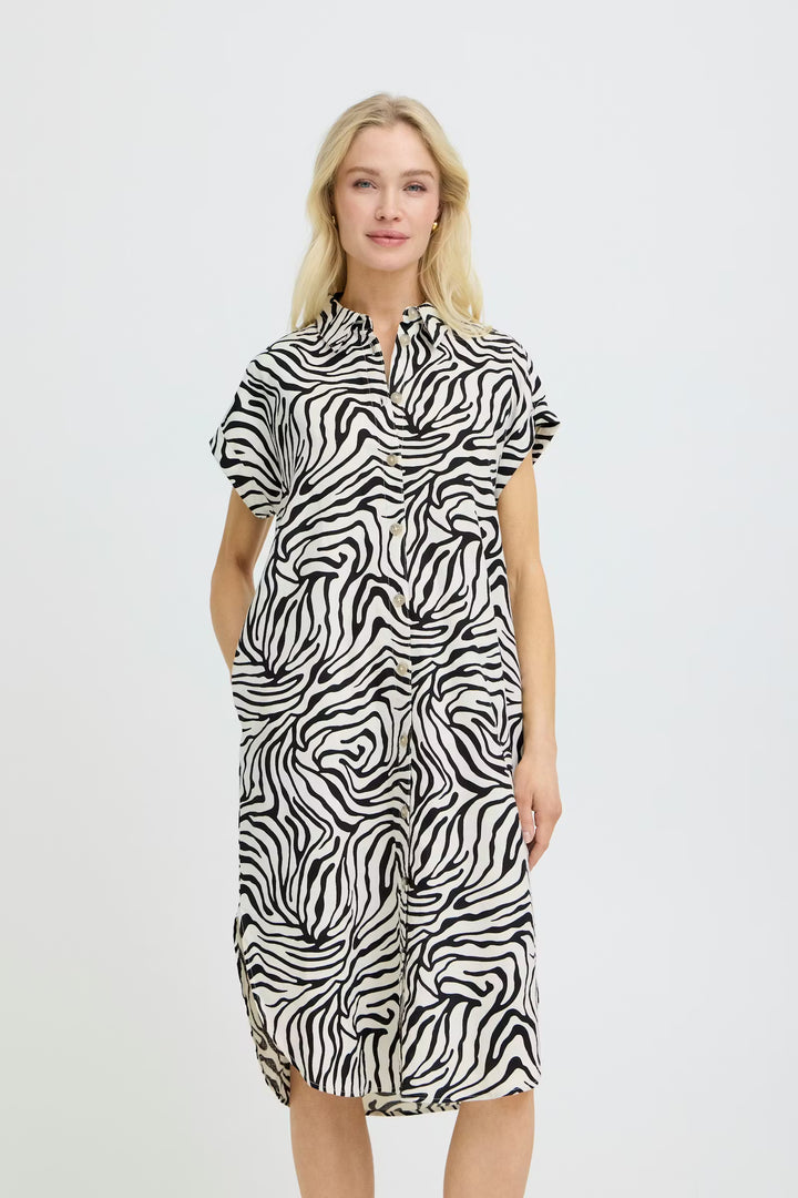 FALAKKA BUTTON DRESS - METEORITE ANIMAL