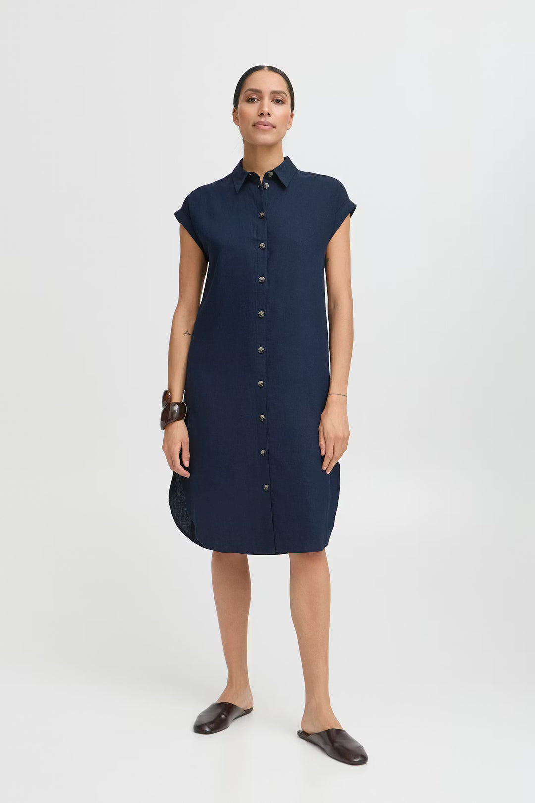 FALAKKA BUTTON DRESS - COPENHAGEN NIGHT