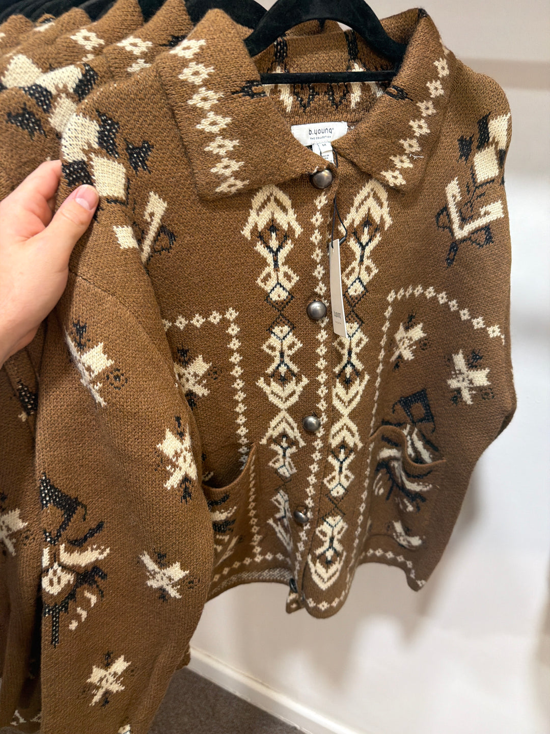 b.young Orli Jacquard Cardigan