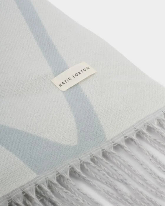 PRINTED BLANKET SCARF | OVERSIZED
HEART | OFF WHITE  / GREY