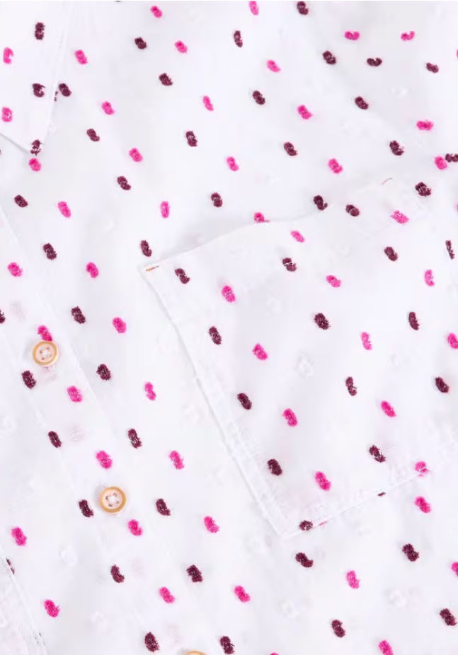 SOPHIE ORGANIC COTTON SHIRT WHITE MLT