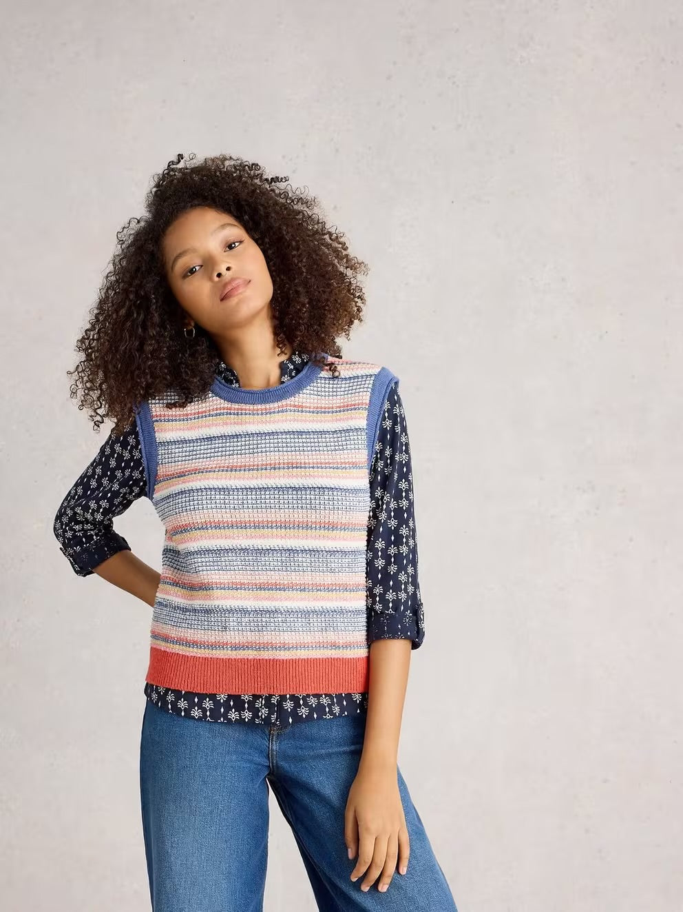 TARA TEXTURE TANK BLUE MLT