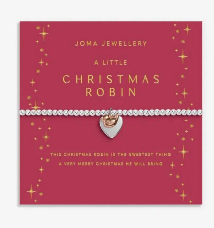 CHRISTMAS A LITTLE CHRISTMAS ROBIN SILVER PLATED BRACELET