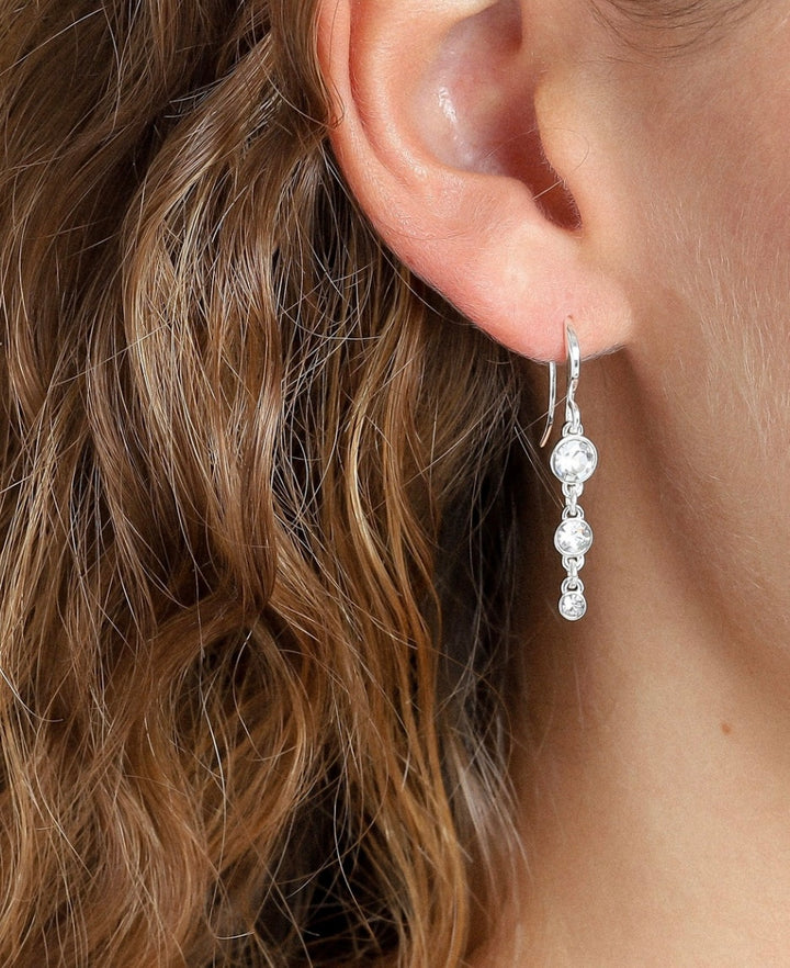 LUCIA CRYSTAL EARRINGS SILVER PLATED
