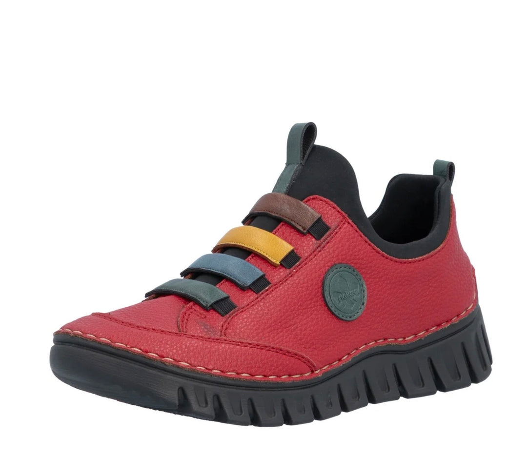 Rieker Women's Red Slip-On Shoes 57550-33