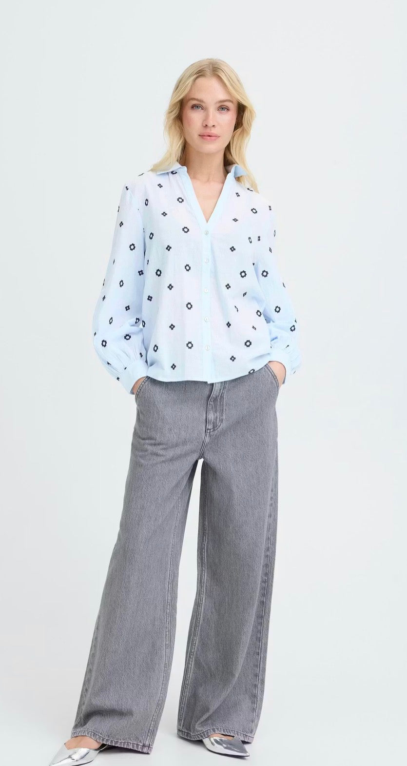 FABIENNE LS SHIRT DELLA ROBBIA BLUE