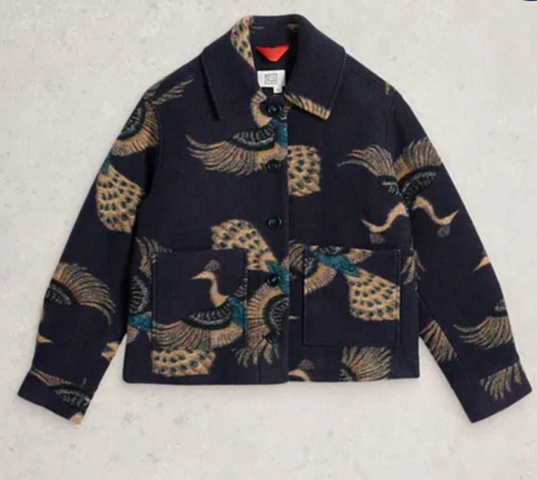 ALEXA WOOL BLEND JACKET NAVY MULTI