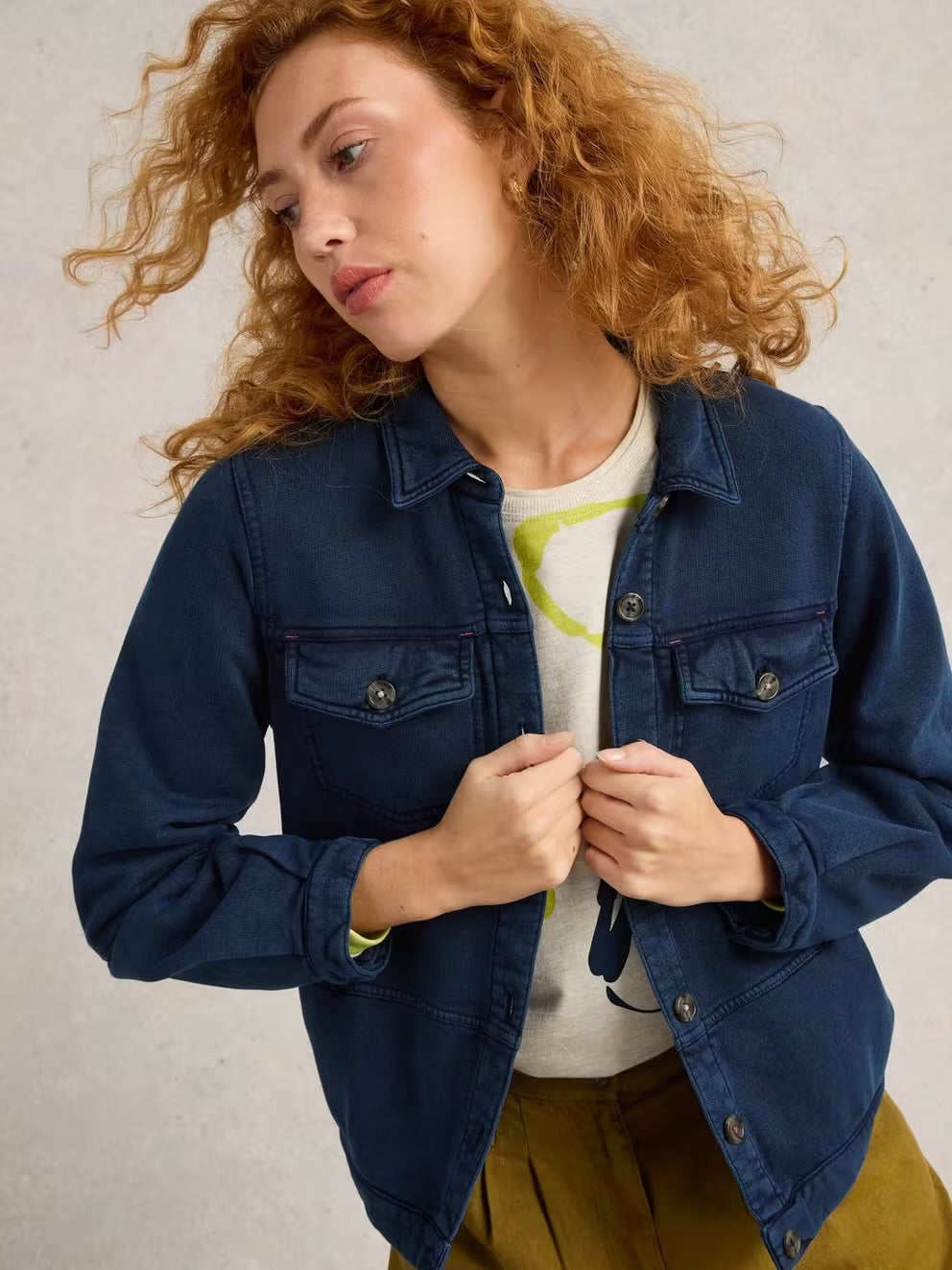 CAMILLE JERSEY JACKET MID DENIM