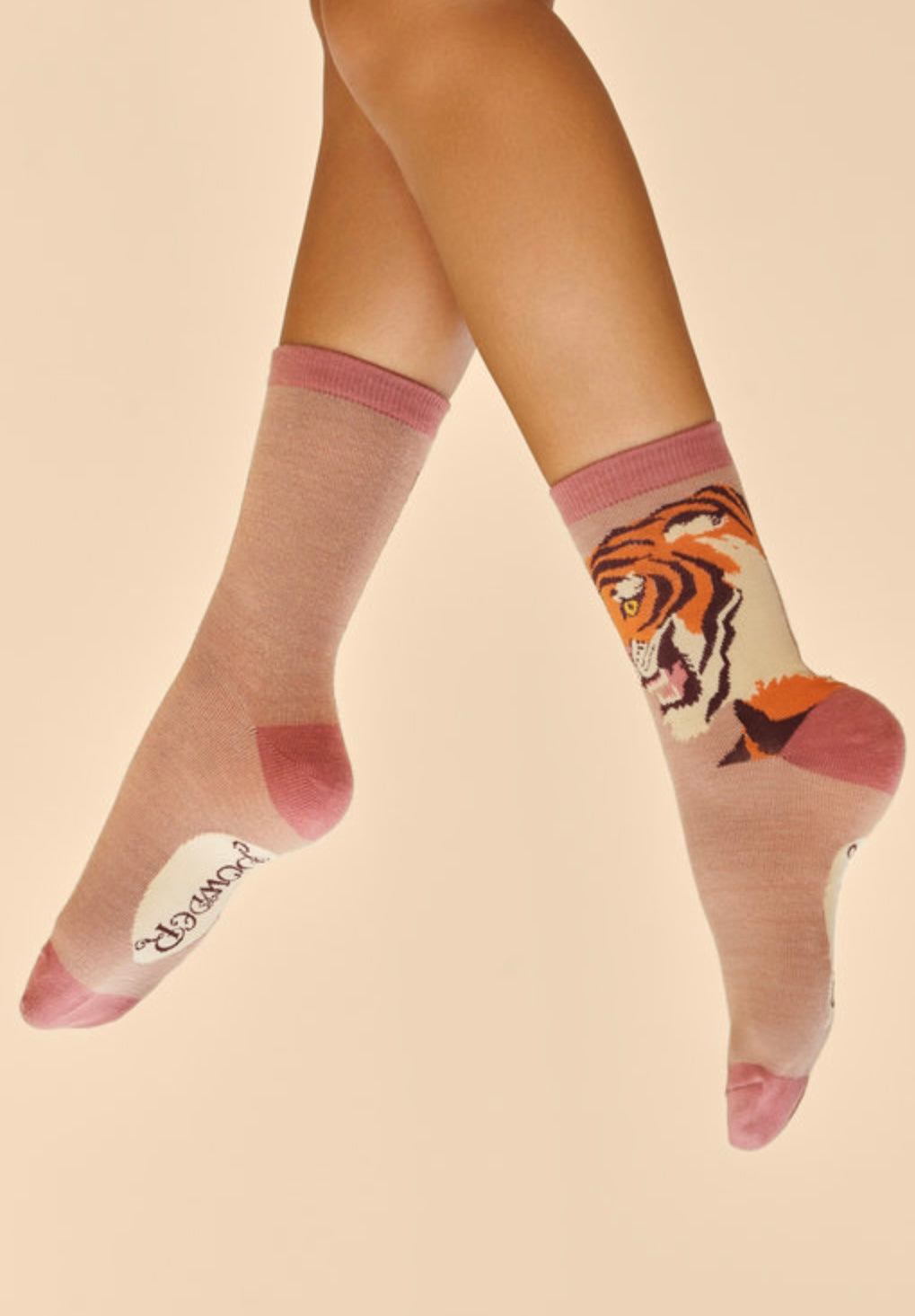 THRILL OF THE TIGER ANKLE SOCKS DUSKY ROSE