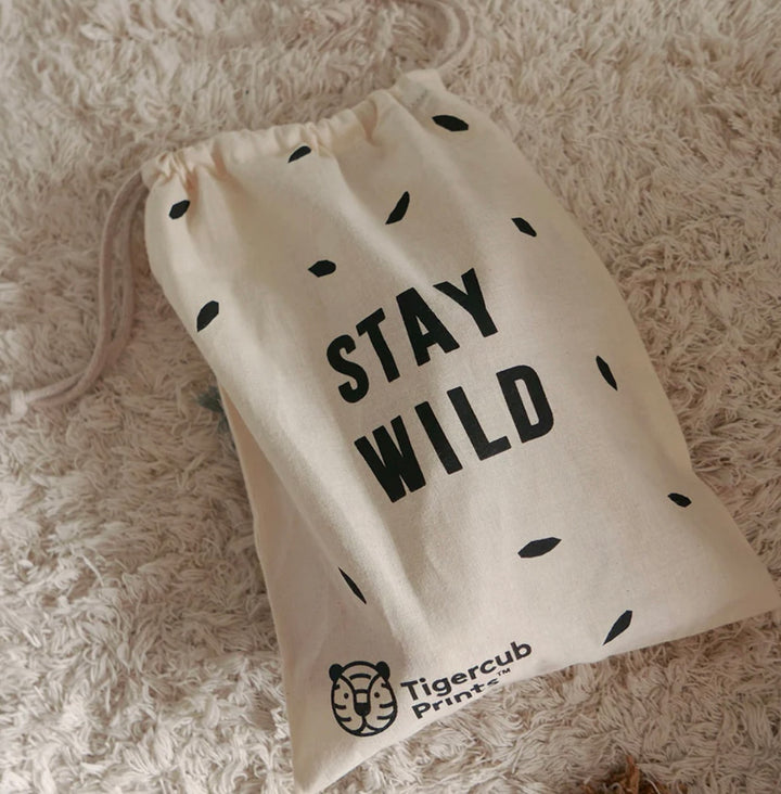 STAY WILD DRAWSTRING BAG