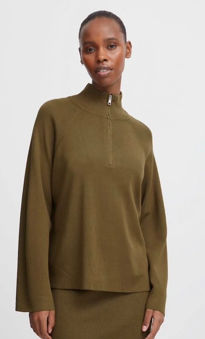 MMORAL HALFZIP JUMPER MILITARY OLIVE