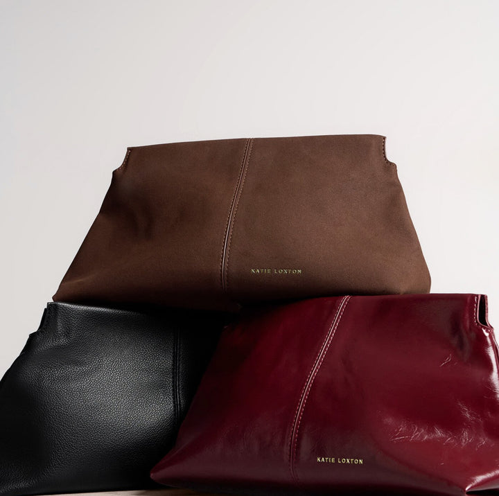 LAILA SUEDETTE CLUTCH | CHOCOLATE