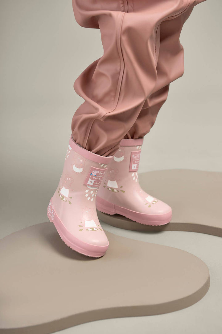 Peppa Pig Pink Colour-Changing Kids Wellies, Teddy Fleece: UK9