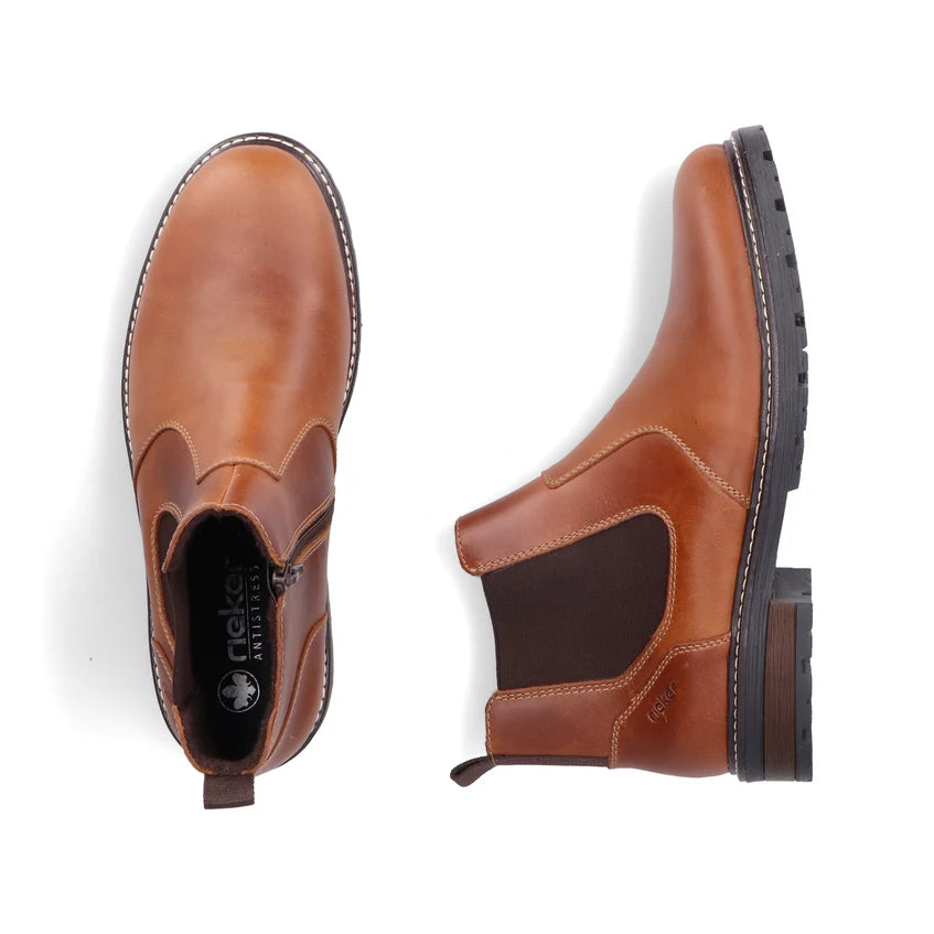 Rieker Men's Brown Leather Chelsea Boots 32052-24