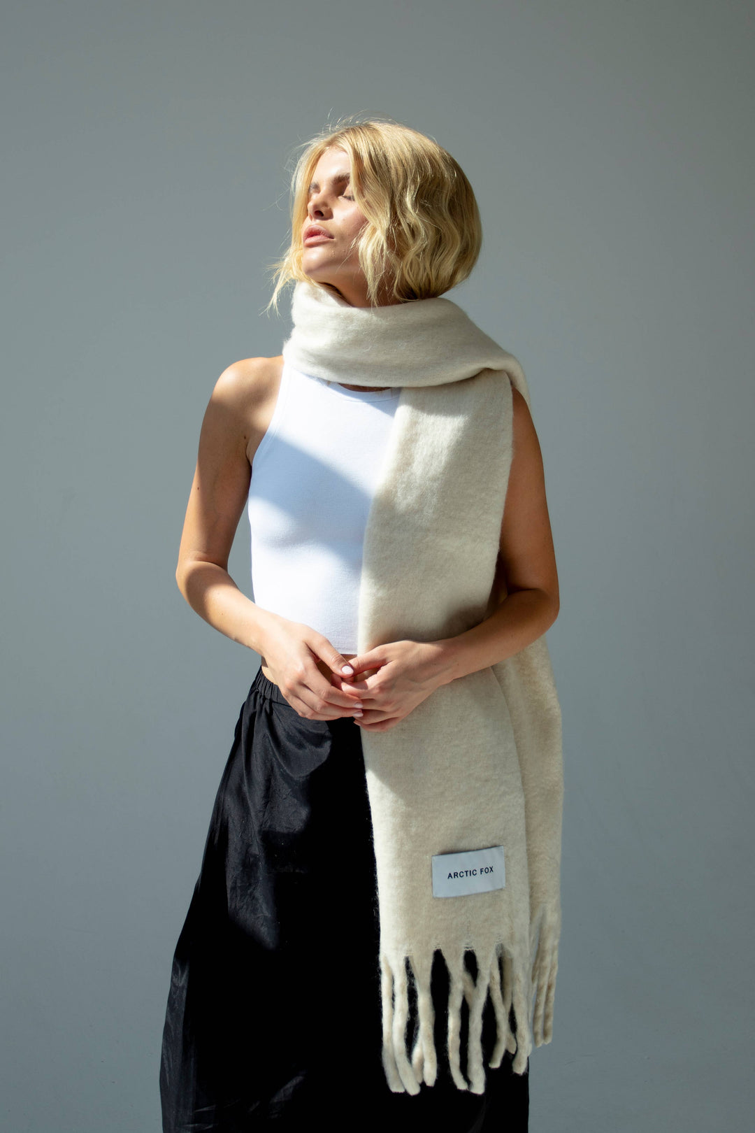 The Reykjavik Scarf - 100% Recycled - Rice White - AW23