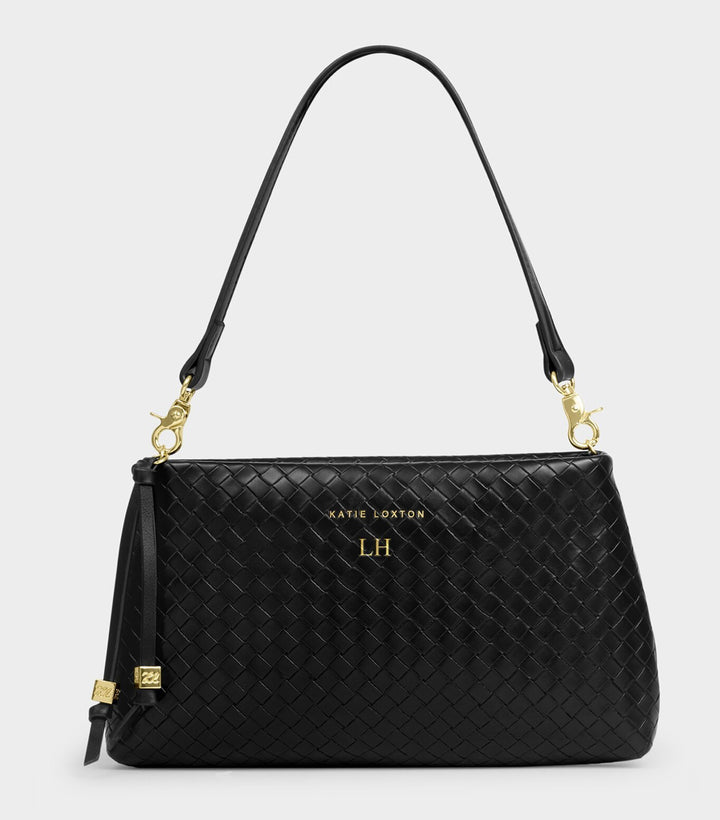 NOVA WOVEN TEXTURE CLUTCH | BLACK