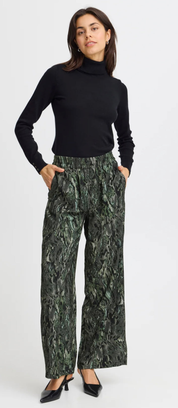 ZEONI TROUSER GREEN/BLACK