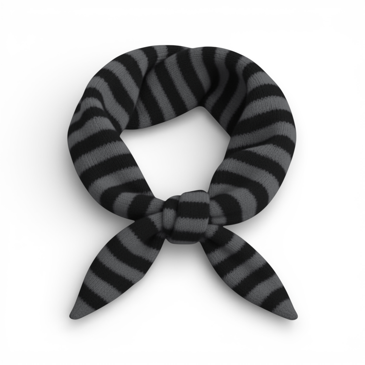 Striped Wool Blend Light Weight Triangle Neck Scarf: Red